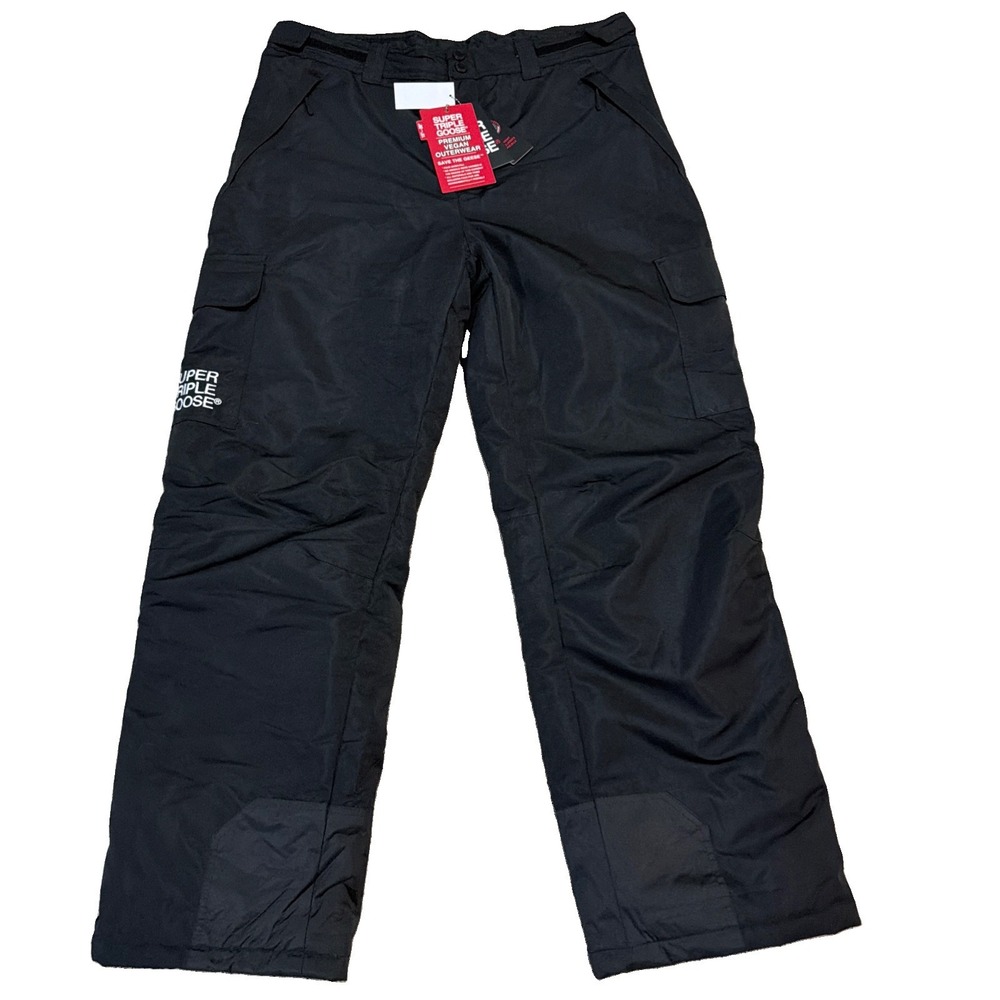 Super Triple Goose Outerwear Weather Gear Men Ski Pants Black L (38x32) NEW